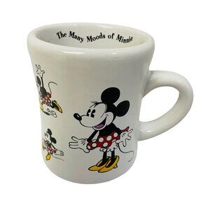 Disney Store Coffee Mug Cup Minnie Mouse 4 3/4" tall 5" The Many Moods of Minnie